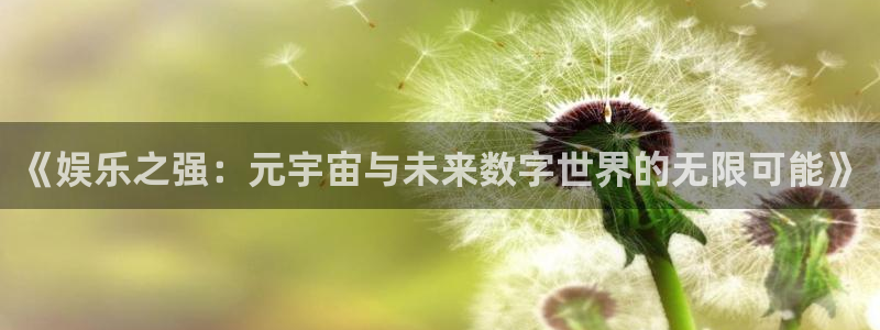 7790必发集团下载：《娱乐之强：元宇宙与未来数字世界的无限可能》